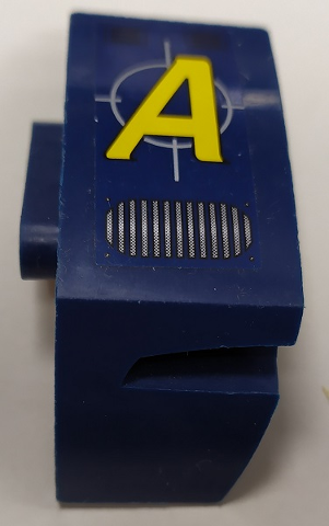 Lego Technic, Panel Car Mudguard Left with Yellow Letter A Agents Logo, Air Vent Pattern (Sticker) - Set 8636