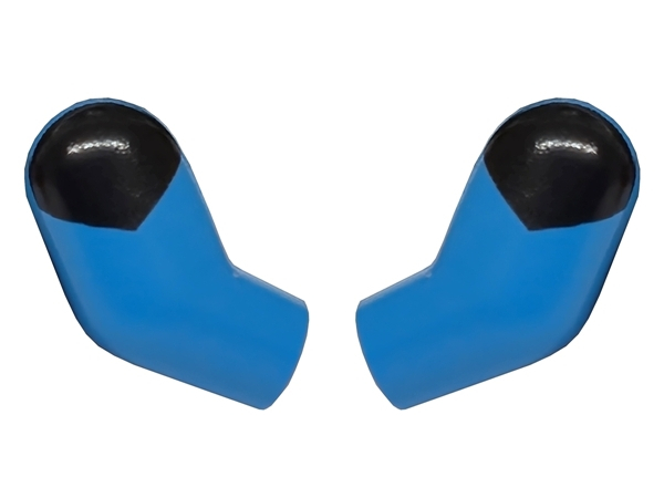 Lego Arm, (Matching Left and Right) Pair with Black Shoulders Pattern / Dark Azure