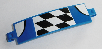 Lego Technic, Panel Curved 3 x 13 with Checkered Black and White Pattern (Sticker) - Set 42045
