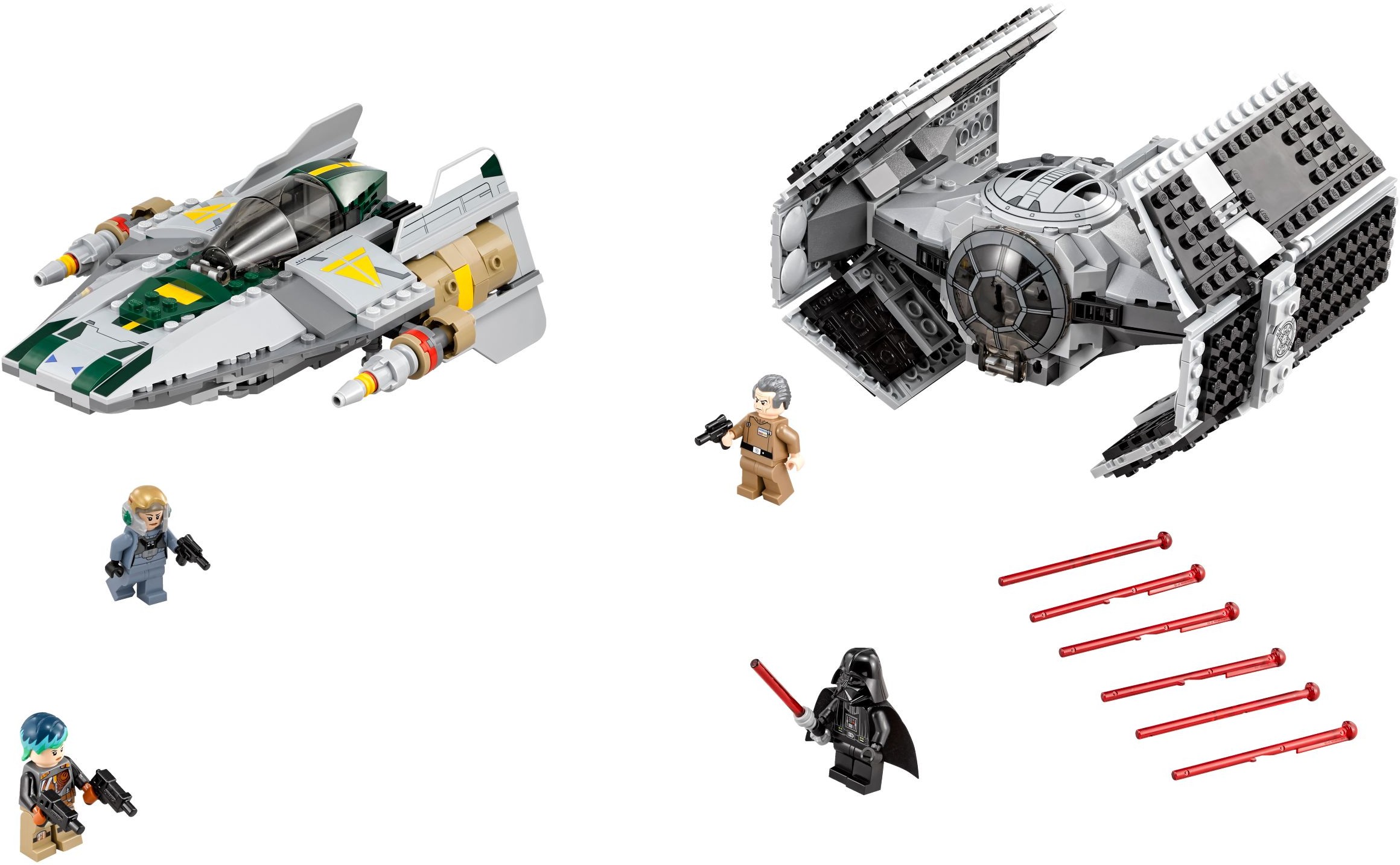 Lego Vader's TIE Advanced vs. A-Wing Starfighter