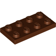 Lego Plate 2 x 4 / Reddish Brown