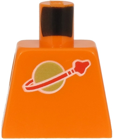 Lego Torso with Classic Space Logo High on Torso Pattern, Inside with Ribs (second reissue) / Orange