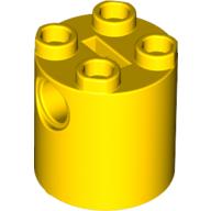 Lego Brick Round 2 x 2 x 2 Robot Body, Axle Holder '+' Orientation / Yellow