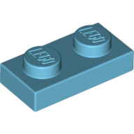 Lego Plate 1 x 2 / Medium Azure