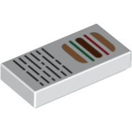 Lego Tile 1 x 2 with Hamburger and Writing Print