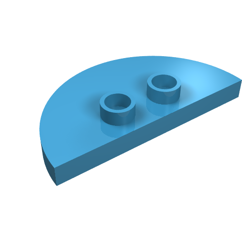 Lego Duplo Plate 2 x 4 x 1/3 Half Circle with 2 Studs [Thin] / Maersk Blue