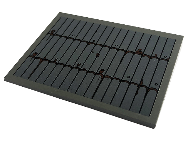 Lego Slope 10 6 x 8 with Roof Tiles and Reddish Brown Dirt Pattern (Sticker) - Set 60173