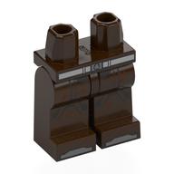 Lego Hips and Dark Brown Legs with Straps, Silver Belt, Toes Print