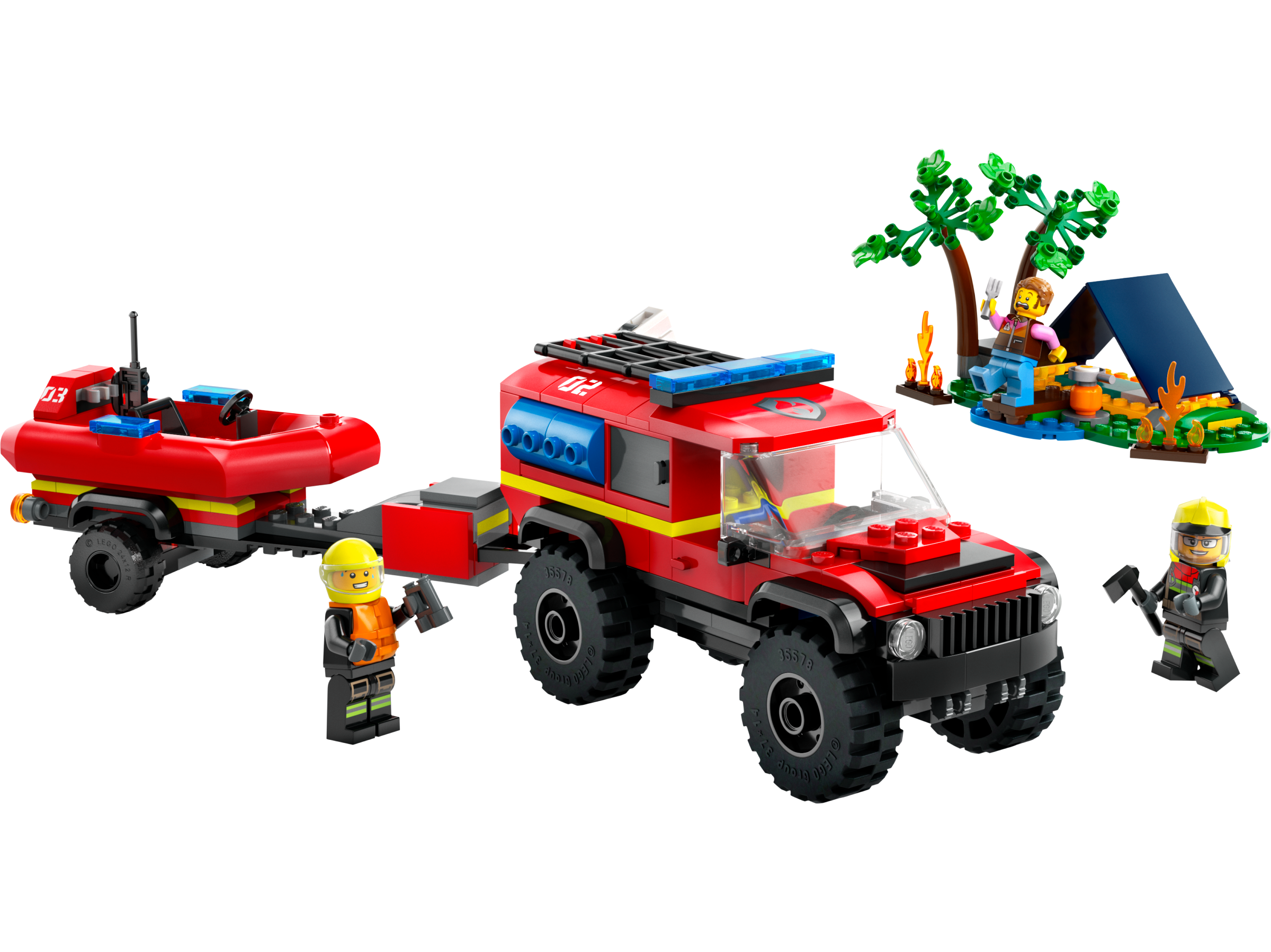 Lego 4x4 Fire Engine with Rescue Boat