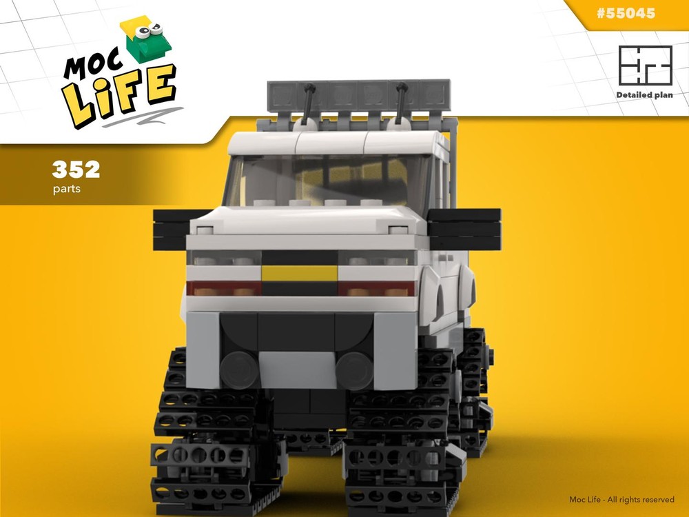 Lego Chevrolet Silverado 1500 quad cab long bed wheels tracks