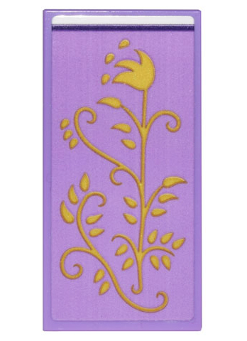 Lego Tile 2 x 4 with Medium Lavender Blanket with Gold Flowers, Stems, and Leaves Pattern (Sticker) - Set 43205 / Medium Lavender