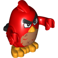 Lego Animal, Bird, Red, Dirty / Red