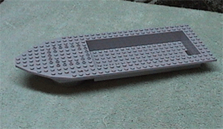 Lego Boat, Hull Unitary 32 x 12 x 4, Top / Light Bluish Gray