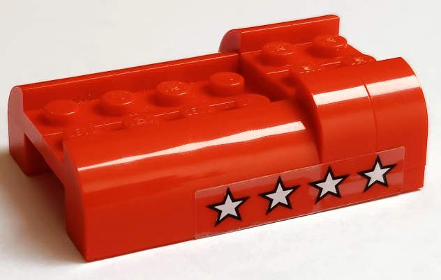 Lego Stickered Assembly 6 x 4 x 1 2/3 with 4 White Stars Pattern on Both Sides (Stickers) - Set 5533