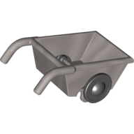 Lego Duplo Wheelbarrow with Thin Black Wheels / Pearl Light Gray