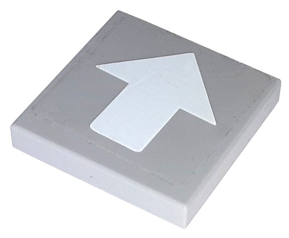 Lego Tile 2 x 2 with Arrow Wide White Pattern (Sticker) - Set 7993