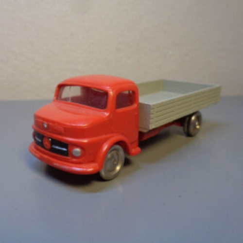 Lego HO Scale Mercedes Open Bed Truck - Gray Flatbed / Red