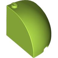 Lego Brick Round Corner 4 x 4 x 3 Quarter Dome Top / Lime