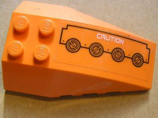 Lego Wedge 6 x 4 Triple Curved with 'CAUTION' and Circuitry Pattern Right (Sticker) - Set 7706