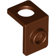 Lego Minifig Neckwear Bracket [One Stud] - Reinforced / Reddish Brown
