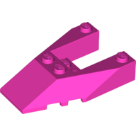 Lego Brick Wedged, Sloped 6 x 4 Cutout, Stud Notches / Dark Pink