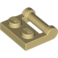 Lego Plate Special 1 x 2 [Side Handle Closed Ends] / Tan