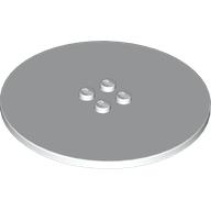 Lego Plate Special Round 8 x 8 with 2 x 2 Center Studs with Groove / White