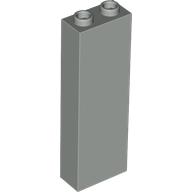 Lego Brick 1 x 2 x 5 with Blocked Open Studs and Bottom Stud Holder with Asymmetric Ridges / Light Gray