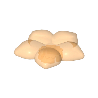 Lego Clikits Icon, Flower 2 x 2 Large, 5 Petals with Pin / Trans-Flame Yellowish Orange