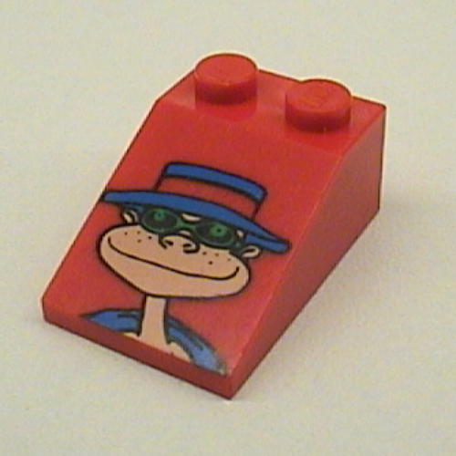 Lego Brick Sloped 33° 3 x 2 Smooth with McDonald's Hamburglar Print