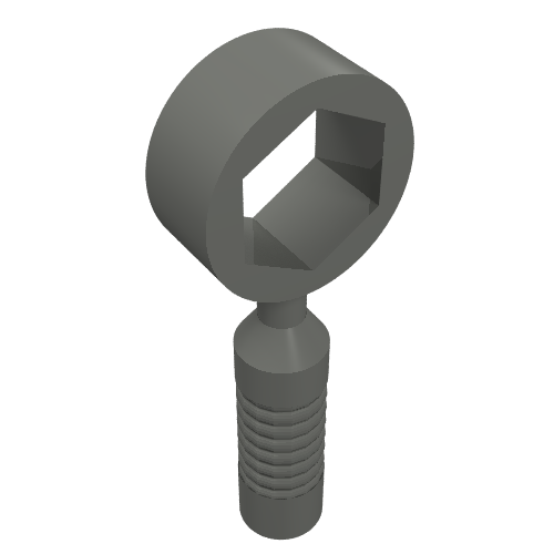 Lego Tool Wrench / Spanner, Box [6-Rib Handle] / Dark Bluish Gray