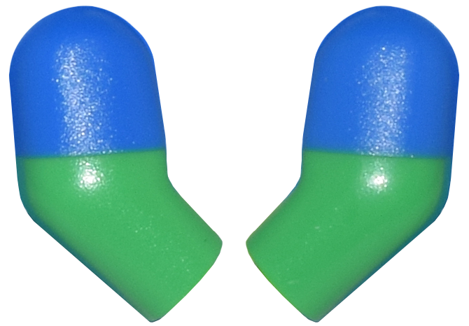 Lego Arm, (Matching Left and Right) Pair with Molded Blue Short Sleeves  Pattern / Bright Green