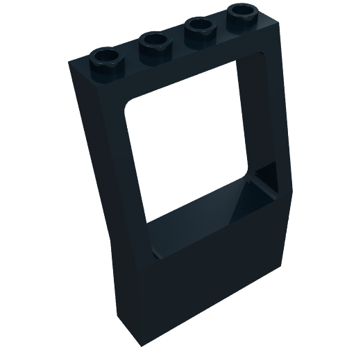 Lego Fabuland, Window 2 x 4 x 5 with Square Top / Black