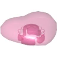 Lego Clikits Icon, Heart 2 x 2 Small with Pin [Polished] with Peral White print