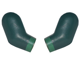 Lego Arm, (Matching Left and Right) Pair with Green Cuffs Pattern / Dark Green