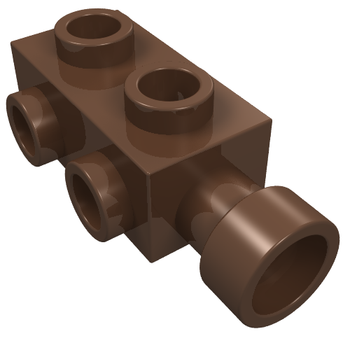 Lego Brick Special 1 x 2 x 2/3 with Studs on Sides / Brown