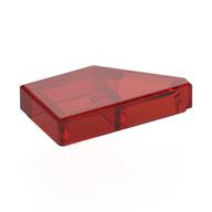 Lego Tile 1 x 2 with Stud Notch Left / Trans-Red