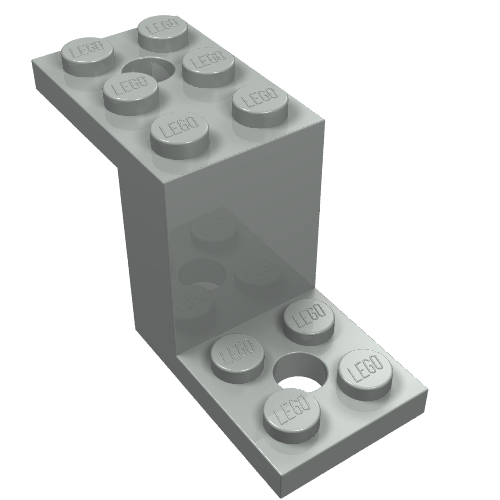 Lego Bracket 5 x 2 x 2 1/3 with Holes, Smooth Bottom / Light Gray