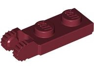 Lego Hinge Plate 1 x 2 Locking with 2 Fingers on End / Dark Red