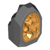 Lego Geode / Rock with Trans-Orange Crystal / Dark Bluish Gray