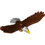 Lego Animal, Bird, Eagle with Yellow Beak Print / Reddish Brown