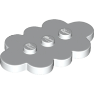 Lego Plate Special 3 x 5 Cloud with 3 Center Studs / White