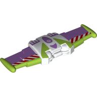 Lego Wings Double, Buzz Lightyear with Lime/Lavender Wings, Red Danger Stripes Print / White