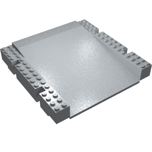 Lego Baseplate Raised 16 x 16 x 2 1/3 Ramp / Light Bluish Gray