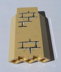 Lego Panel 3 x 3 x 6 Corner Wall without Bottom Indentations with Bricks Pattern 2 (Sticker) - Sets 4842 / 4867