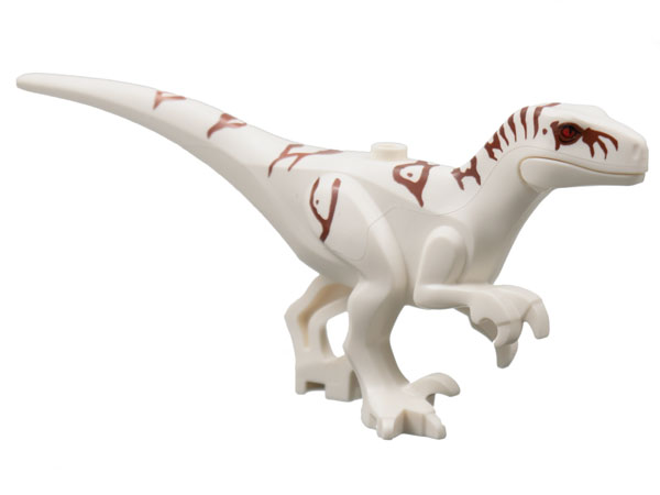 Lego Dinosaur Atrociraptor with Reddish Brown Markings and Red Eyes