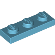 Lego Plate 1 x 3 / Medium Azure