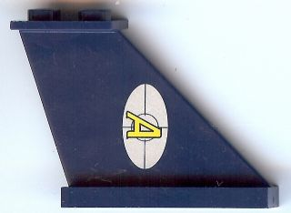 Lego Tail 4 x 1 x 3 with Agents Logo Pattern on Right Side (Sticker) - Set 8970
