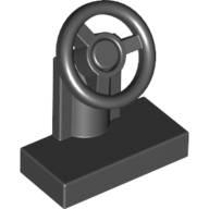 Lego Steering Stand 1 x 2 with Black Steering Wheel / Black