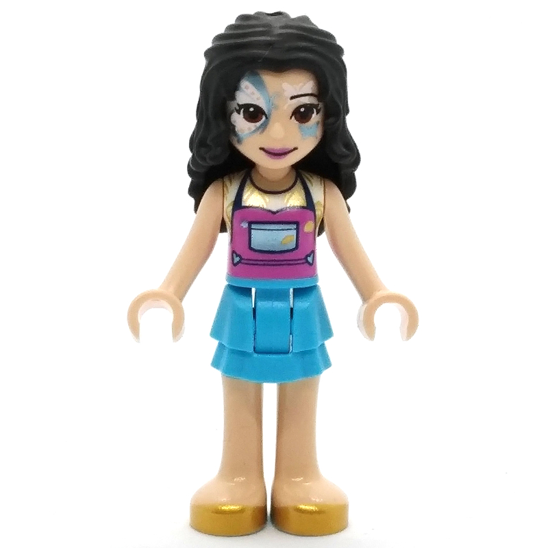 Lego Emma - Dark Pink Top, Dark Azure Skirt, Face Paint